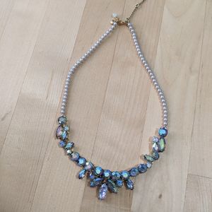 NWOT J.Crew Pearl and Iridescent Stone necklace